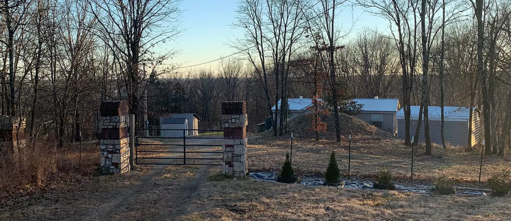 Gate entrance to 5 acre property